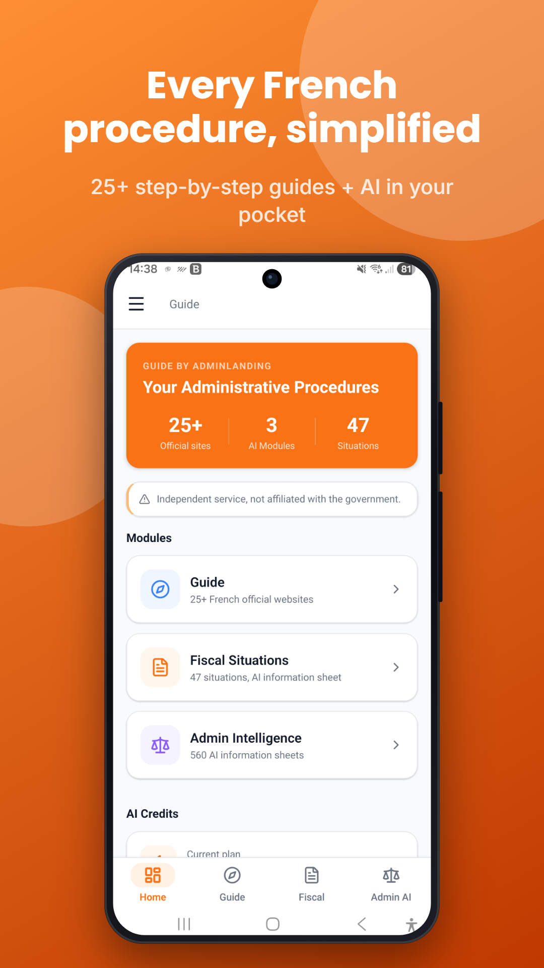 Guide for French Procedures dashboard — 25+ sites, 47 fiscal situations, 543 Admin Intelligence sheets