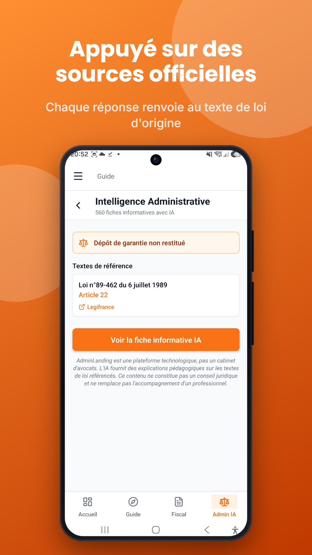 Intelligence Administrative — 543 fiches générées par IA