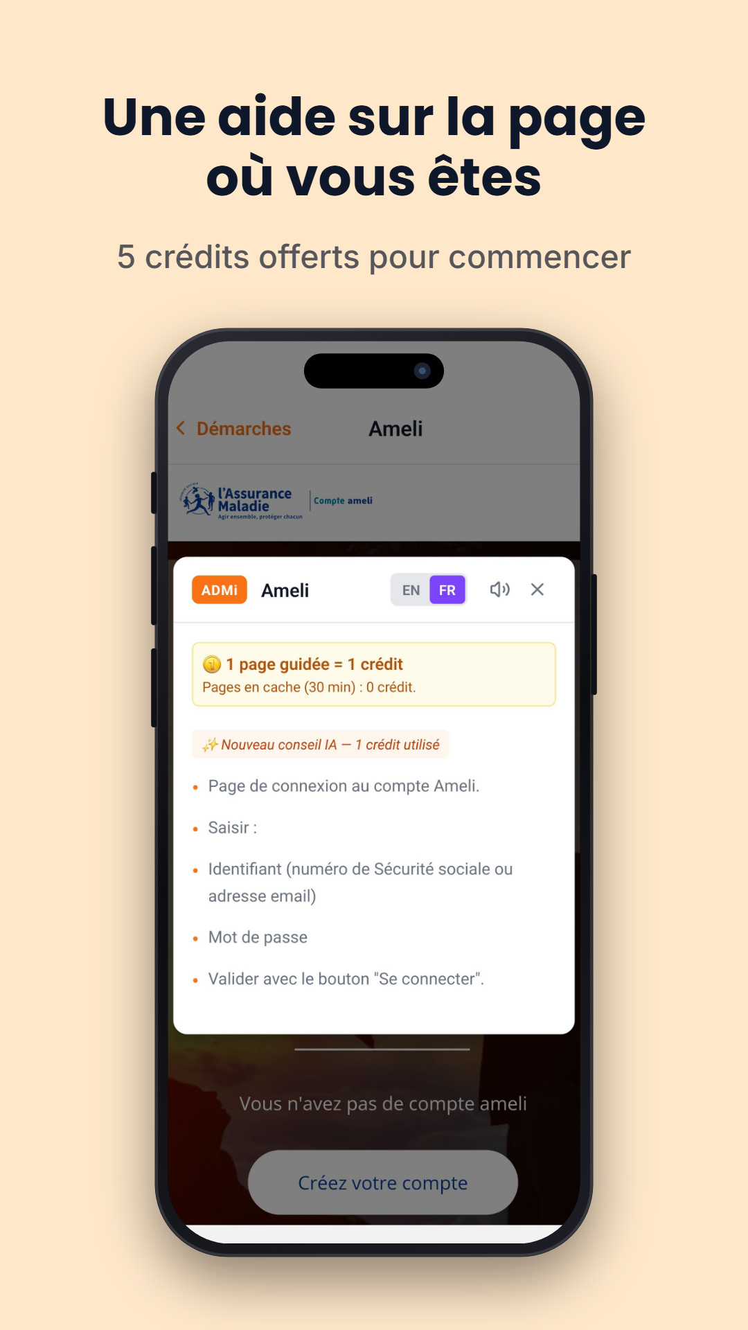 Guide: Démarches en France annote Ameli en temps réel