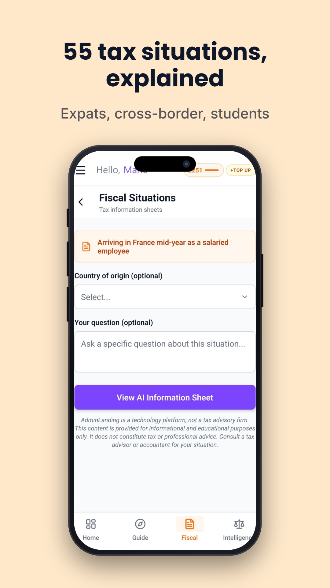 Fiscal Situations — a guided form for your situation