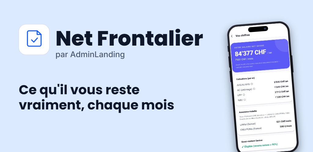 Net Frontalier — l'application du frontalier France-Suisse
