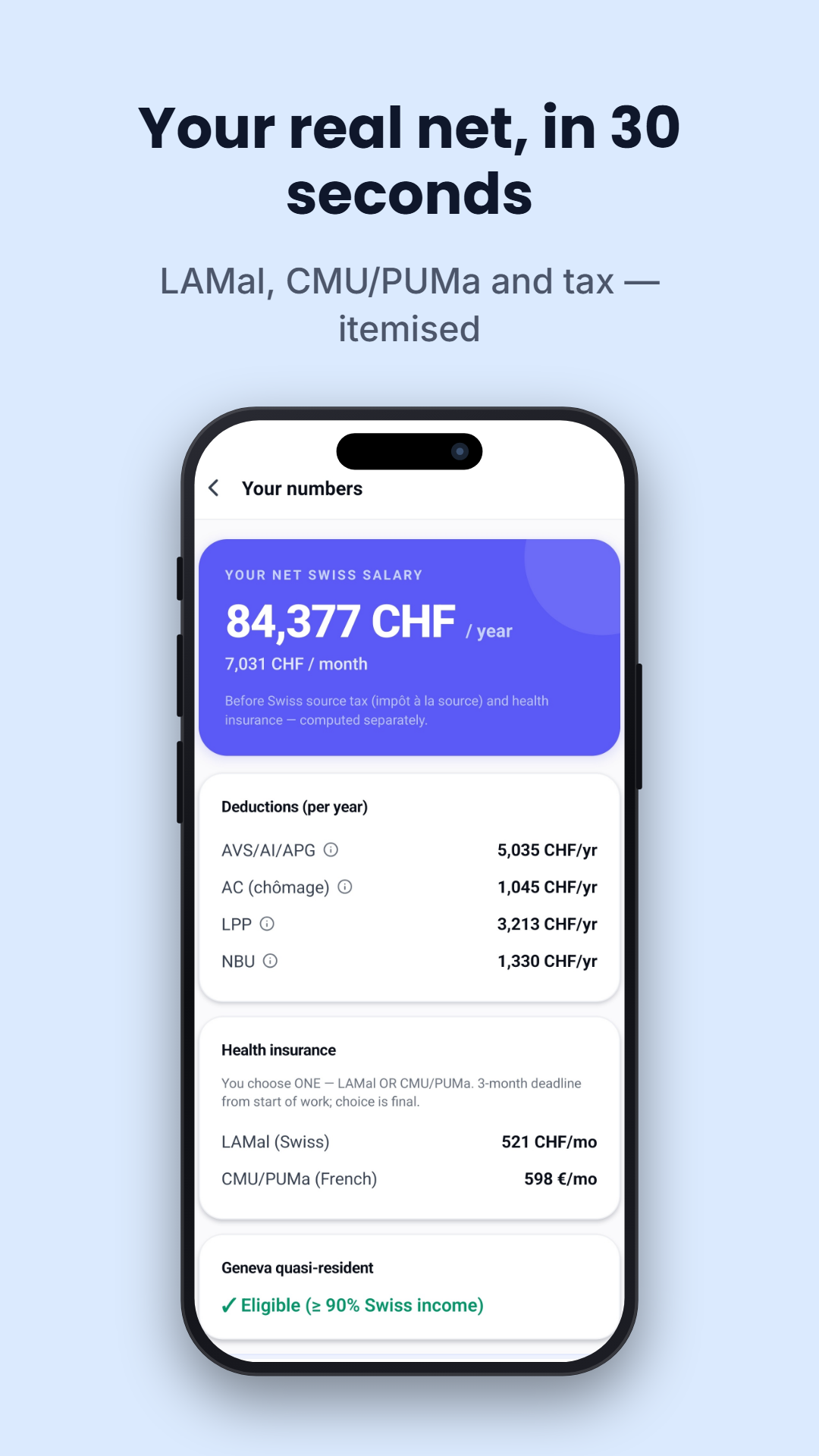 Net Frontalier app screenshot