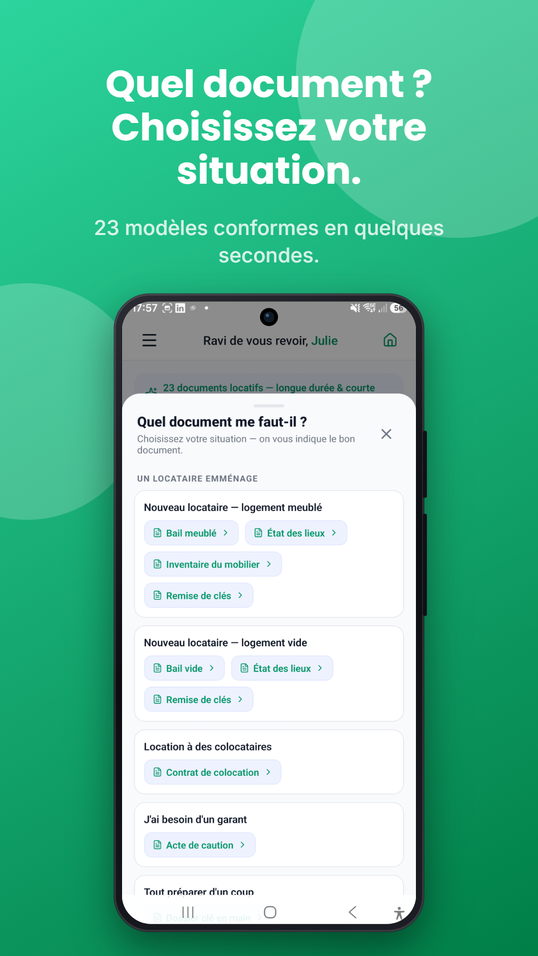 23 documents — selon votre situation
