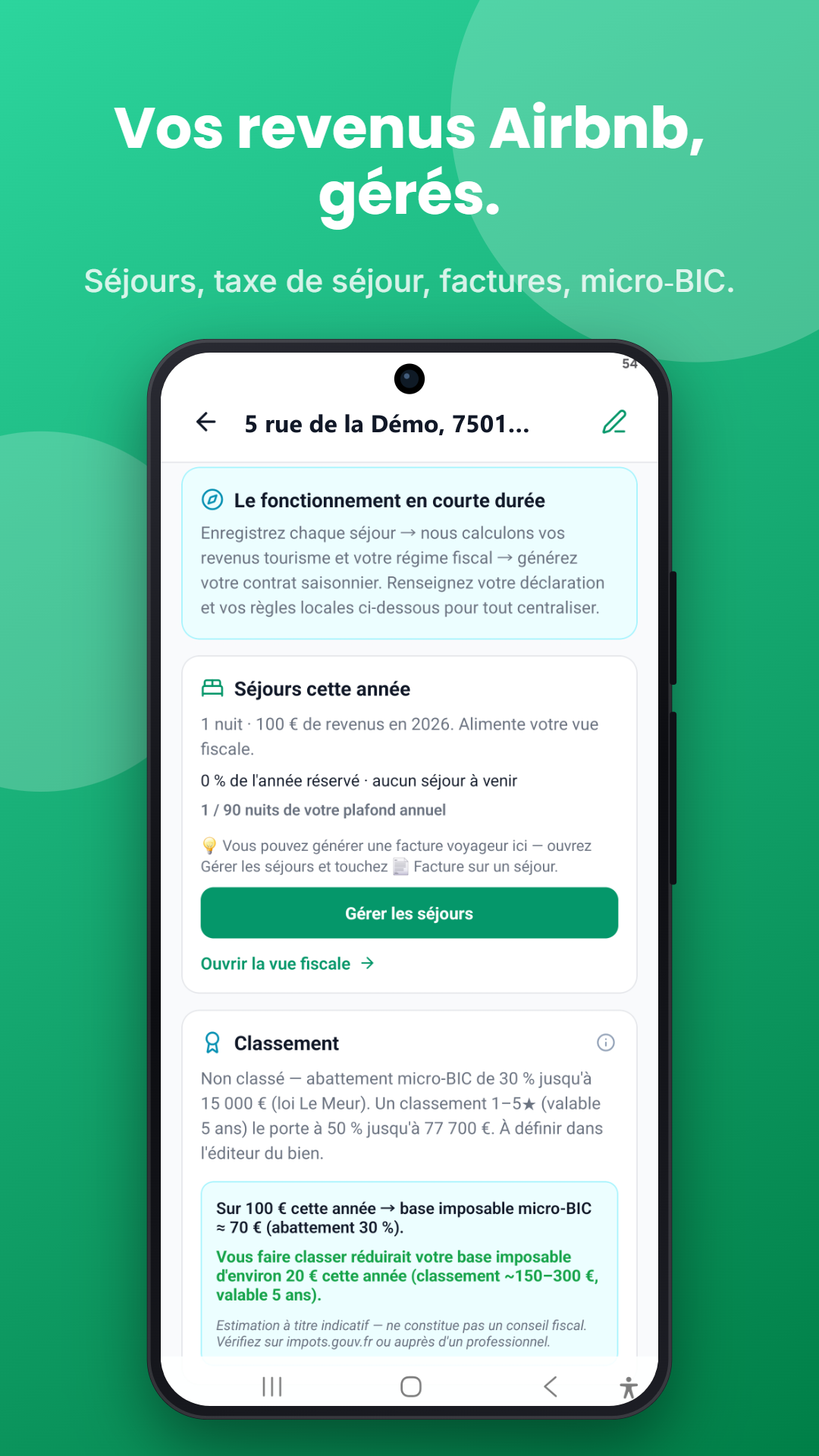 Courte durée : taxe de séjour & micro-BIC