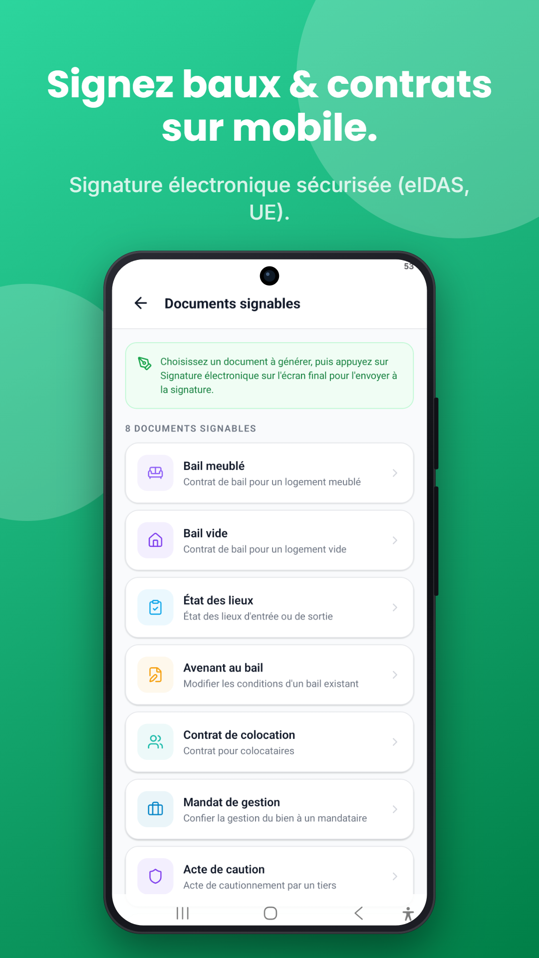 Signature sur mobile (eIDAS)