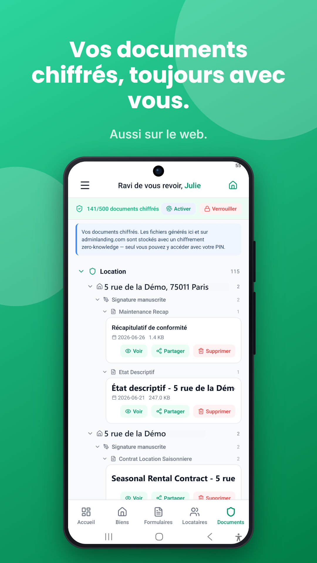 Coffre-fort chiffré — aussi sur le web
