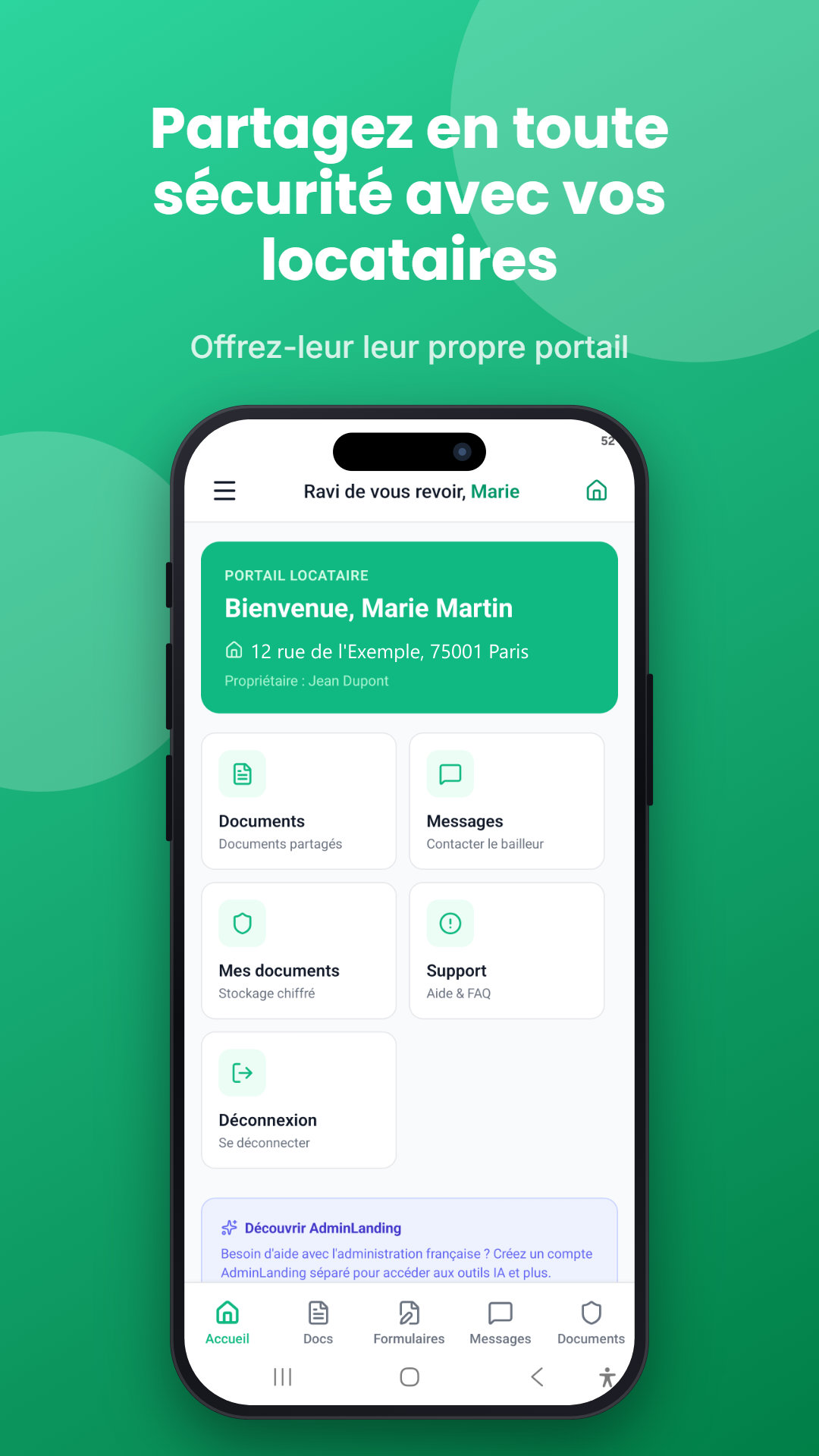 Tableau de bord locataire