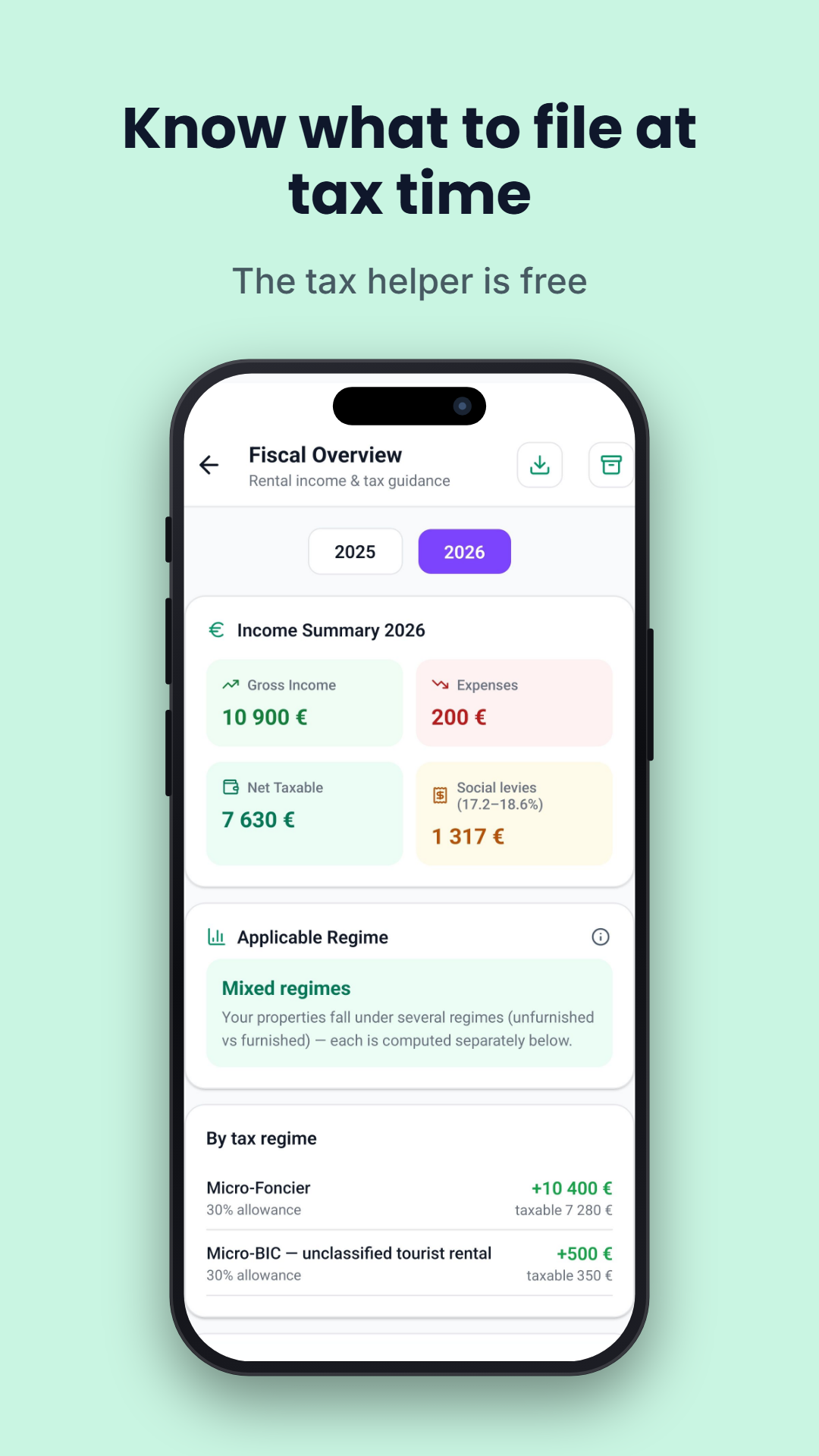 Income & estimated tax