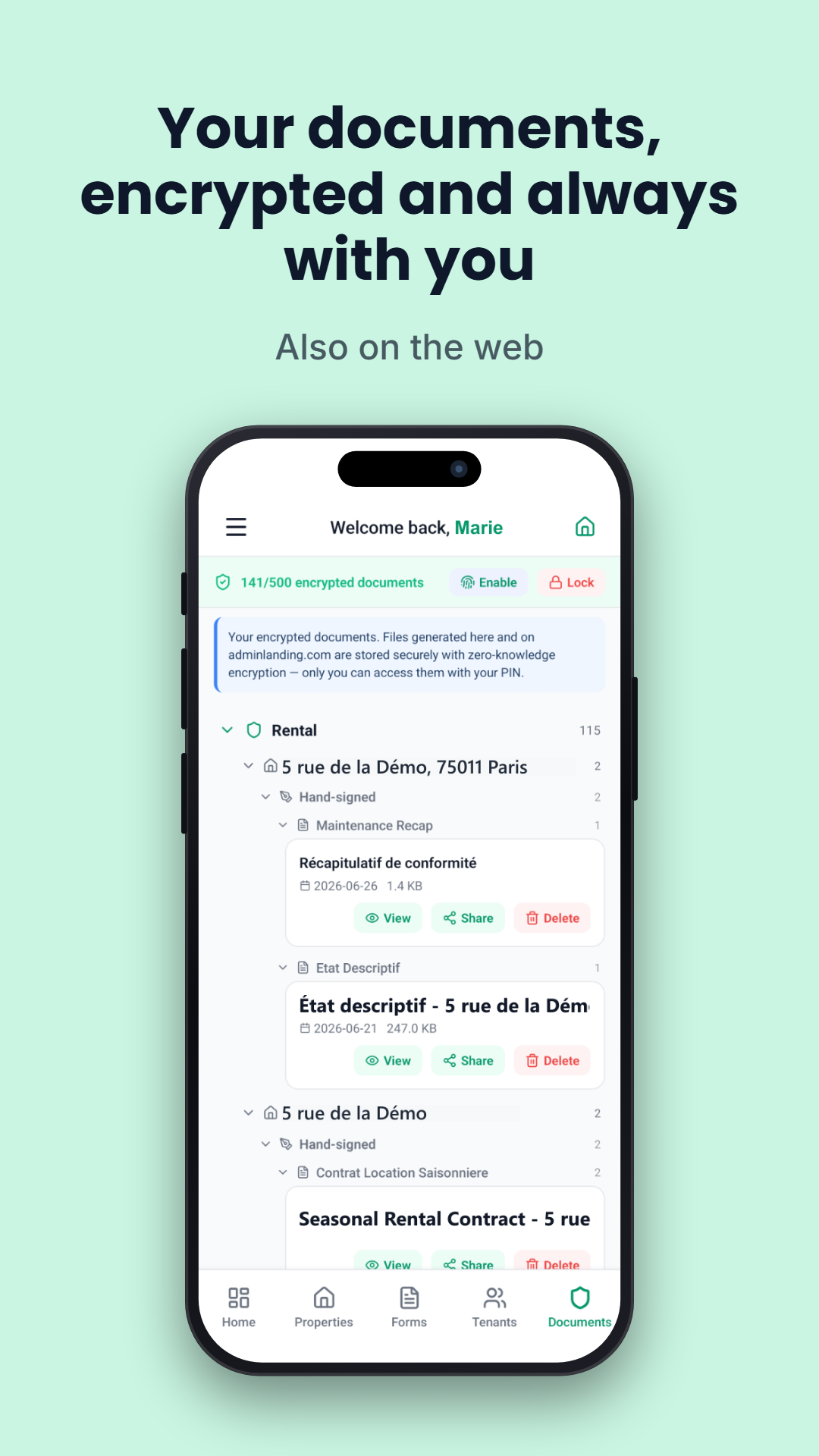 Encrypted vault — also on web