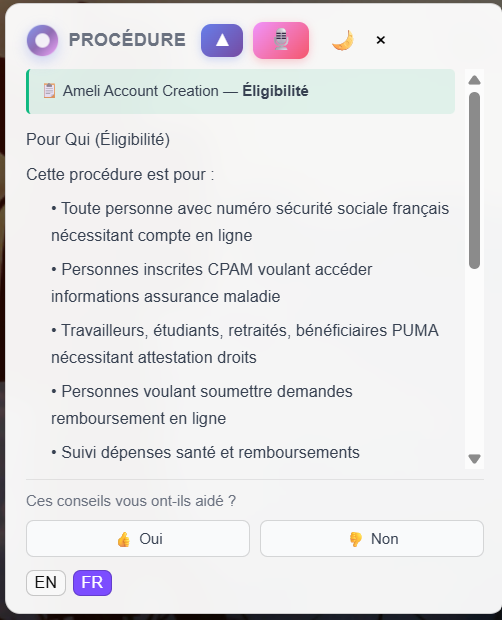 AdminLanding Guide — Suivi de procédure pas à pas